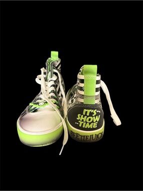Mens Beetlejuice Lime Green High-Top Sneakers Size 10